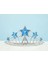 Resveq Yıldız Şekilli Elsa Prenses Kraliçe Tacı Mavi Renk Çocuk Boy 5X17 cm 1