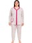 Kadın Boydan Düğmeli Çiçekli Pamuklu Pijama Takımı 1