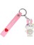 Figürlü ve Işıklı Silikon Anahtarlık - Tavşan - Pembe 1