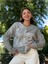 NC53761 Italyan Yazılı ve Taşlı Coton Sweatshirt Gri 3
