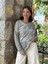 NC53761 Italyan Yazılı ve Taşlı Coton Sweatshirt Gri 4