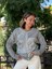 NC53761 Italyan Yazılı ve Taşlı Coton Sweatshirt Gri 8