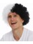 Siyah Beyaz Kıvırcık Afro Bonus Taraftar Peruğu 3