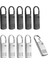10PCS Fermuarlı Çekme-Örme Değiştirme, Metal Fermuar Çekme Fermuarlı Genişletme Kolu, Bavullar Için Tamirci Tamirci Sırt Çantaları (Yurt Dışından) 1