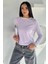 Kadın Bisiklet Yaka Çizgi Desenli Sweatshirt P-00018591 2