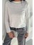 Kadın Bisiklet Yaka Çizgi Desenli Sweatshirt P-00018591 2