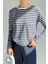 Kadın Bisiklet Yaka Çizgi Desenli Sweatshirt P-00018591 3