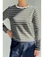 Kadın Bisiklet Yaka Çizgi Desenli Sweatshirt P-00018591 1