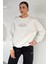 Kadın Ön Yazı Baskılı Bisiklet Yaka Şardonlu Sweatshirt P-00018608 2