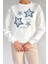 Kadın Bisiklet Yaka Baskılı Taş Işlemeli Sweatshirt P-00018552 3