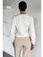 Kadın Bisiklet Yaka Baskılı Taş Işlemeli Sweatshirt P-00018552 4