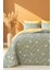 Yeşil Papatya Çift Kişilik Pamuklu Kapitone Pike & Yatak Örtüsü 2