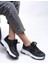 Kadın Sneaker Siyah Beyaz Düz Taban Ortapedik İç Taban ile Rahat 0012140 7