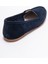 F02 Lacivert Süet Hakiki Deri Kadın Loafer Ayakkabı 5