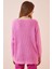V Yaka Selanik Örgü Oversize Triko Kazak LZA0007 Pembe 4