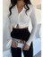 Kadın Çift Fermuarlı Crop Top Bluz P-00018510 1