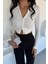 Kadın Çift Fermuarlı Crop Top Bluz P-00018510 3