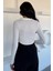 Kadın Çift Fermuarlı Crop Top Bluz P-00018510 4