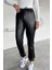 Kadın Bel ve Paça Lastikli Suni Deri Pantolon P-00018503 1