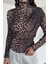 Leopar Desenli Omuz ve Bel Drapeli Kadın Bluz P-00018521 3