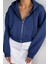 Kadın Ön Fermuarlı Kapüşonlu Çift Cepli Sweatshirt P-00018513 1