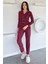 Kadın Düğmeli Desenli Süet Pijama Takımı P-00018489 1