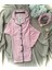 Good Night Pijamahomewear Pembe Beyaz Çizgili 5 Düğmeli Süet Pijama Takımı 2