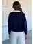 Kadın Yarım Düğmeli Triko Kazak P-00018491 4