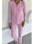 Kadın Düğmeli Desenli Süet Pijama Takımı P-00018489 2