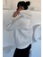 Kadın Kapüşonlu Kanguru Cepli Üç Iplik Şardonlu Sweatshirt P-00018483 4