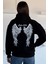 Kadın Kapüşonlu Kanguru Cepli Baskılı Üç Iplik Şardonlu Sweatshirt P-00018480 4