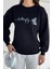 Kadın Kelebek Baskılı Bisiklet Yaka Üç Iplik Şardonlu Sweatshirt P-00018481 1