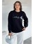 Kadın Kelebek Baskılı Bisiklet Yaka Üç Iplik Şardonlu Sweatshirt P-00018481 2