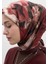 Mıdnıght Floral Desen Pamuklu Viskon Eşarp Bordo 2