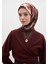 Mıdnıght Floral Desen Pamuklu Viskon Eşarp Bordo 3