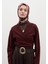 Mıdnıght Floral Desen Pamuklu Viskon Eşarp Bordo 4