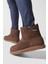 Leather Dofida Mini Waterproof Boot Kadın Koyun Derisi Koyun Kürkü Su Geçirmez Bot Kahverengi 2