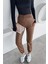 Kadın Bel ve Paça Lastikli Suni Deri Pantolon P-00018468 1