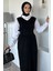 Gül Figürlü Triko Elbise Gömlek Tesettür Ikili Takım P-00018381 1
