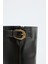Çizme 2519 - Eskitme Gold Tokalı Biker Siyah Kadın Çizme 3