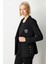 Kadın Cebi Armalı Süs Düğmeli Ceket 5033 Siyah 2