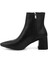 Kadın Siyah Fermuarlı Sivri Burun Kalın Topuklu Bot 4