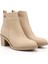Kadın Nude Fermuarlı Kalın Topuklu Bot 3