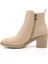 Kadın Nude Fermuarlı Kalın Topuklu Bot 4