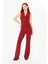 Bordo Slim Fit Düğmeli Yelek – Kadın Takım Yeleği Ofis Şıklığı Için Modern Kesim Klasik Yelek 5