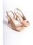 Modaserdem Klein Kadın Nude Rugan Detaylı Topuklu Sandalet 1