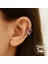 Gümüş Renk Zirkon Taşlı Sıkıştırmalı 4 Sıra Kıkırdak Küpe Earcuff 2