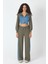 Denim Detaylı Kapşonlu Crop Eşofman Takım - Mavi-Yeşil Mavi-Yeşil - S 2