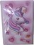 Puffy Kabartma Yüzey ( 14*20 Cm) 80 Yaprak Renkli Çizgili Hatıra Defteri ( Pink Unicorn ) 5