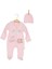 Papatya Kalp Nakışlı Şapkalı Patikli Penye Tulum - Pembe - 3 - 6 Ay - HYT1249-PEMBE-3 - 6 Ay Pembe 1